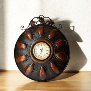 Elegant Brown metal Wall Clock